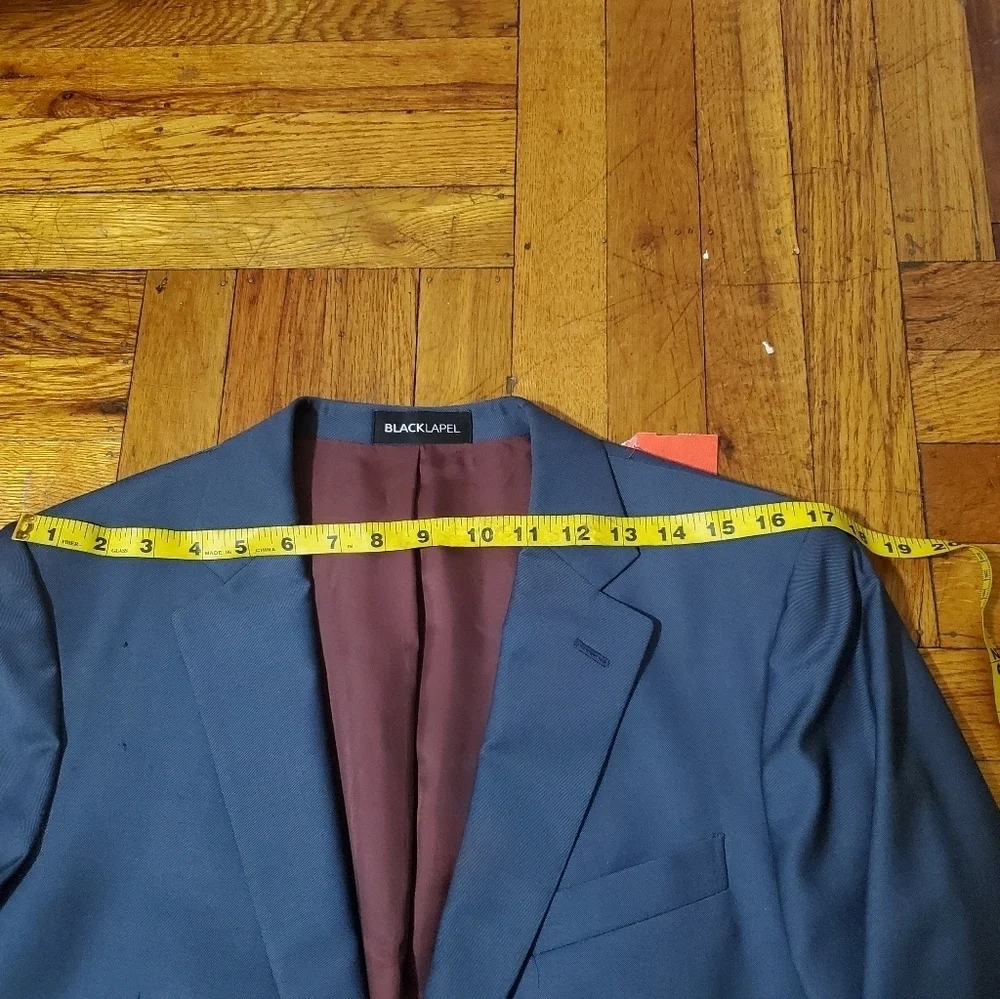 Bluelapel Mens Blazer Blue/Gray Single Breasted Business Office Career 42R - Picture 7 of 11